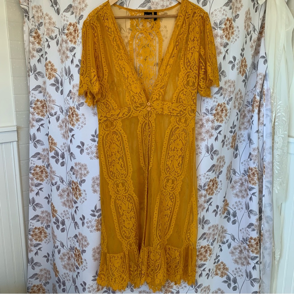 🌼SALE🌼 Cruel Denim Lace Kimono Duster - Picture 1 of 12